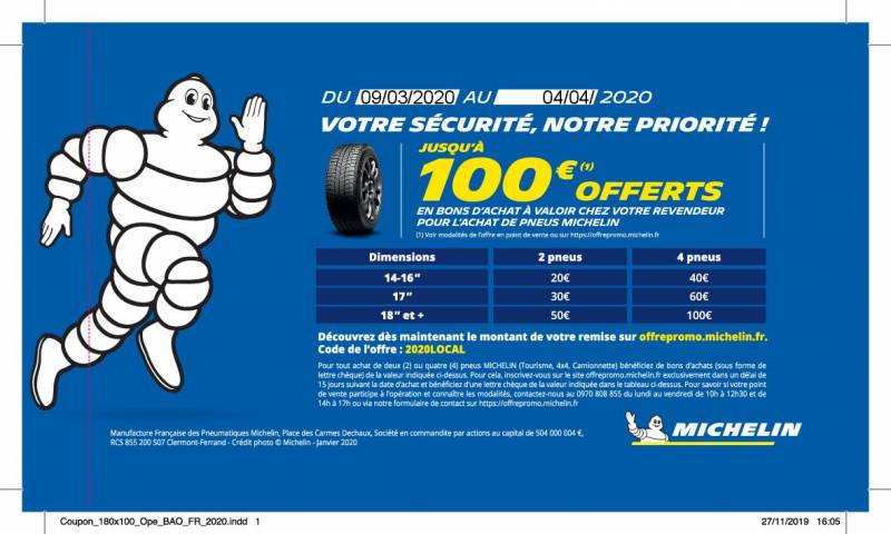 PROMO REPORTEE - EXCLUSIVITE CHEZ GERARD PNEUS MECANIQUE ET SERVICES